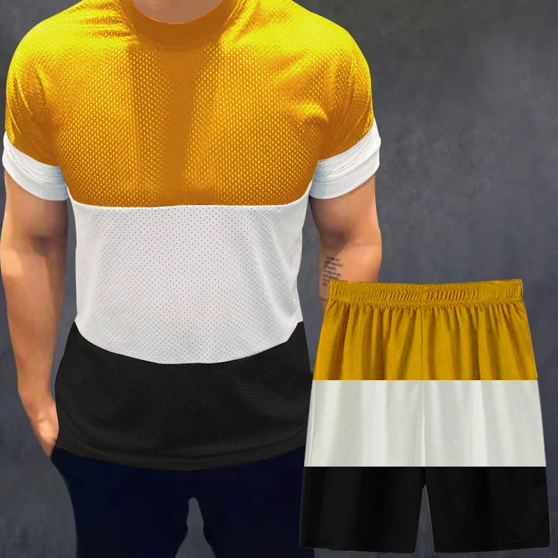 2021 summer new men's T-shirt loose European and American high street fashion casual sports shorts men's set Mesh short sleeves
2021 summer new men's T-shirt loose European and American high street fashion casual sports shorts men's set Mesh short sleeves