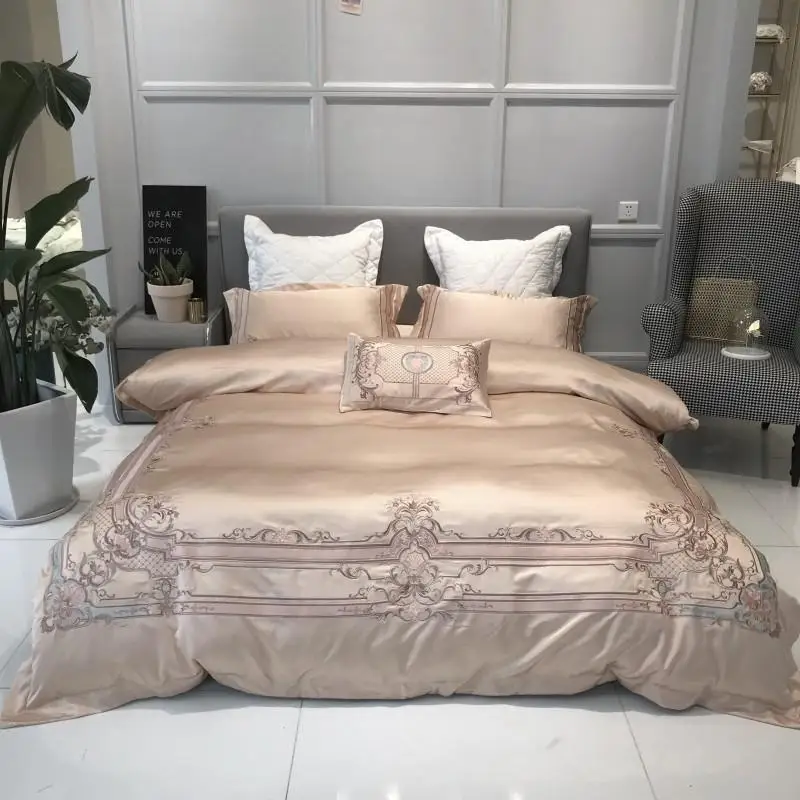 White Brown Palace Embroidery Duvet cover Luxury Bedding set Soft Egyptian Cotton Bed Sheets Pillow sham King Queen size 4/7Pcs
White Brown Palace Embroidery Duvet cover Luxury Bedding set Soft Egyptian Cotton Bed Sheets Pillow sham King Queen size 4/7Pcs