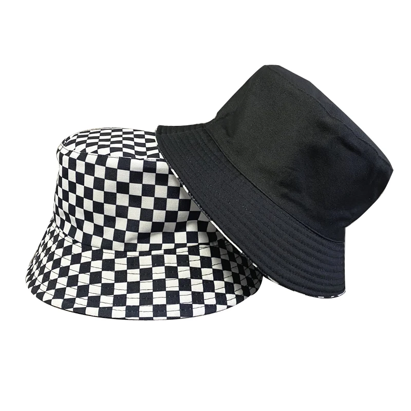 Fashion Black and White Grid Pattern Double-sided Bucket Hats Hip Hop Casual Fisherman's Hat Outdoor Fold Women Men Panama Caps
Fashion Black and White Grid Pattern Double-sided Bucket Hats Hip Hop Casual Fisherman's Hat Outdoor Fold Women Men Panama Caps