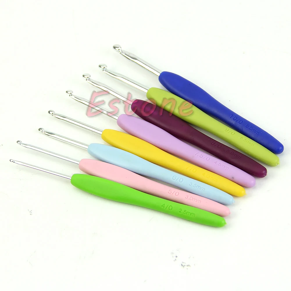8 Size Multicolor Soft Plastic Handle Aluminum Crochet Hooks Knitting Needle
8 Size Multicolor Soft Plastic Handle Aluminum Crochet Hooks Knitting Needle