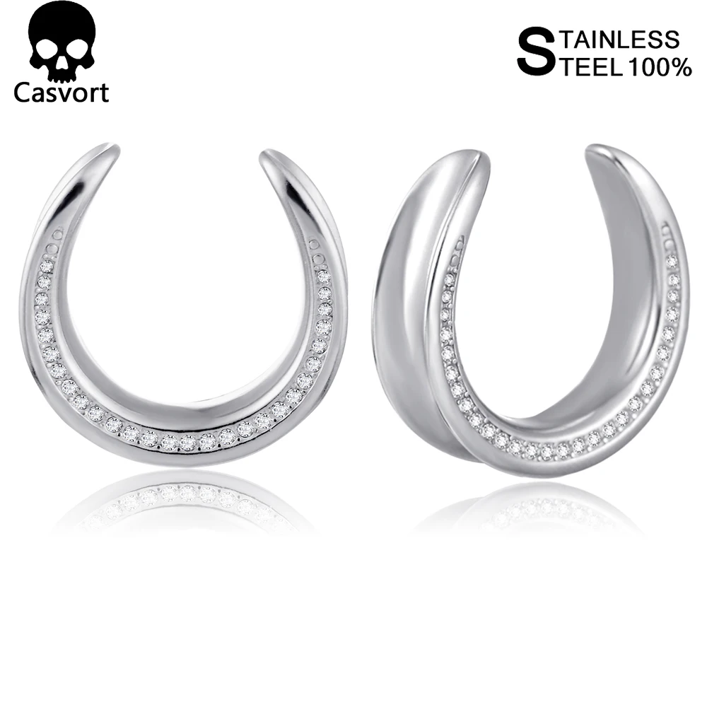 Casvort 2 PCs With Crystal Saddle Bow Ear Gauges Elegant Tunnels Piercing Plugs 8mm to 25mm Expander Steel Stretchers Gift
Casvort 2 PCs With Crystal Saddle Bow Ear Gauges Elegant Tunnels Piercing Plugs 8mm to 25mm Expander Steel Stretchers Gift