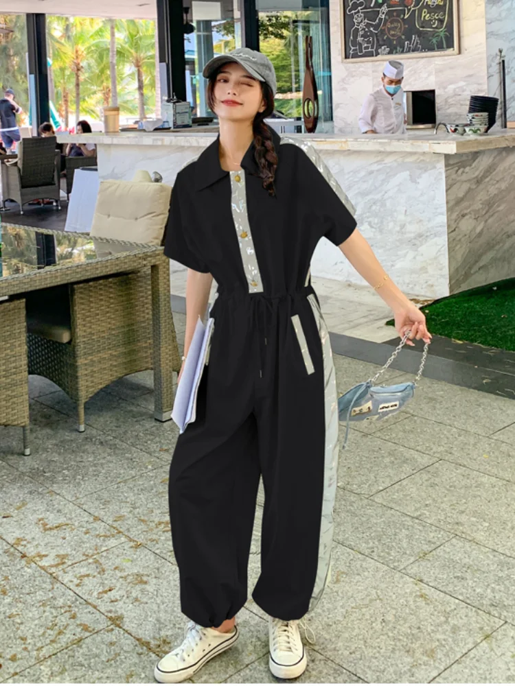 Summer Women Fluorescent Letter Color Contrast Overalls Streetwear Hip Hop Harem Jumpsuit Short Sleeve Wide Leg One Piece Pants
Summer Women Fluorescent Letter Color Contrast Overalls Streetwear Hip Hop Harem Jumpsuit Short Sleeve Wide Leg One Piece Pants