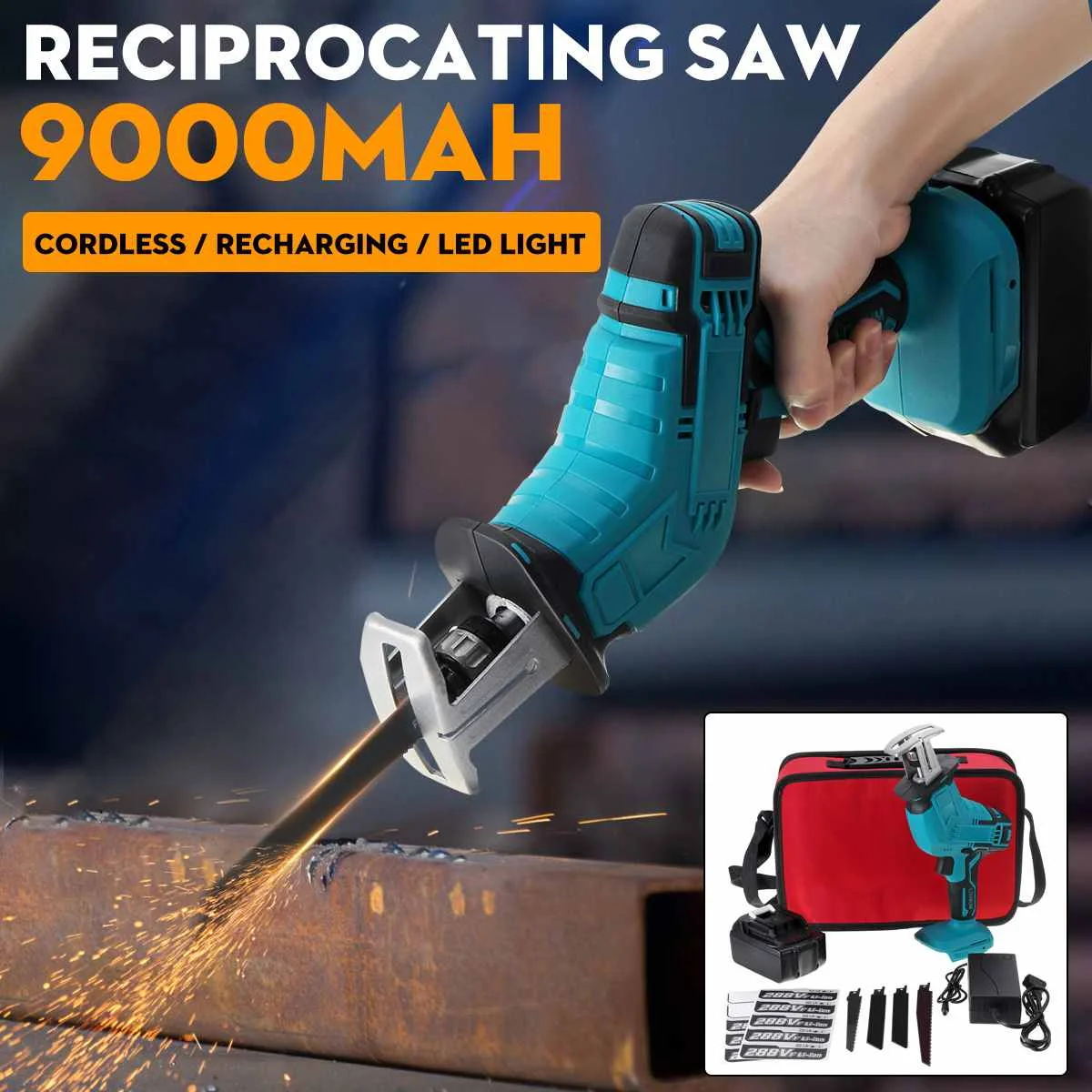 68V Cordless Reciprocating Saw Electric Saw Metal Wood Cutting Power Machine Tool for Makita Battery US Plug with EU Adapter
68V Cordless Reciprocating Saw Electric Saw Metal Wood Cutting Power Machine Tool for Makita Battery US Plug with EU Adapter