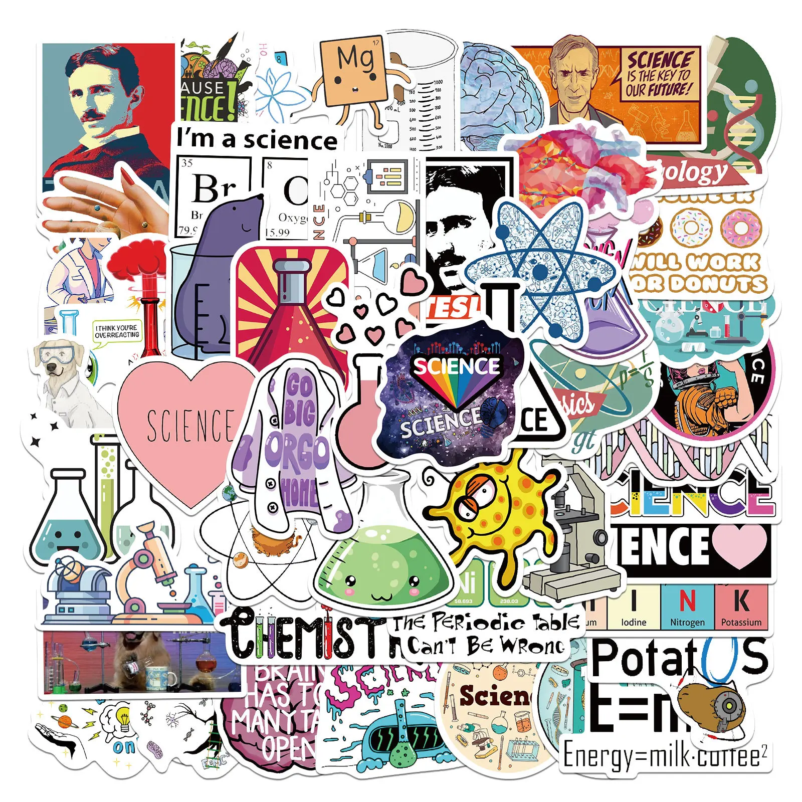 50pcs Cartoon Laboratory Chemistry Science Lab Stickers Graffiti Scrapbook Skateboard Phone Luggage Laptop Waterproof Sticker
50pcs Cartoon Laboratory Chemistry Science Lab Stickers Graffiti Scrapbook Skateboard Phone Luggage Laptop Waterproof Sticker