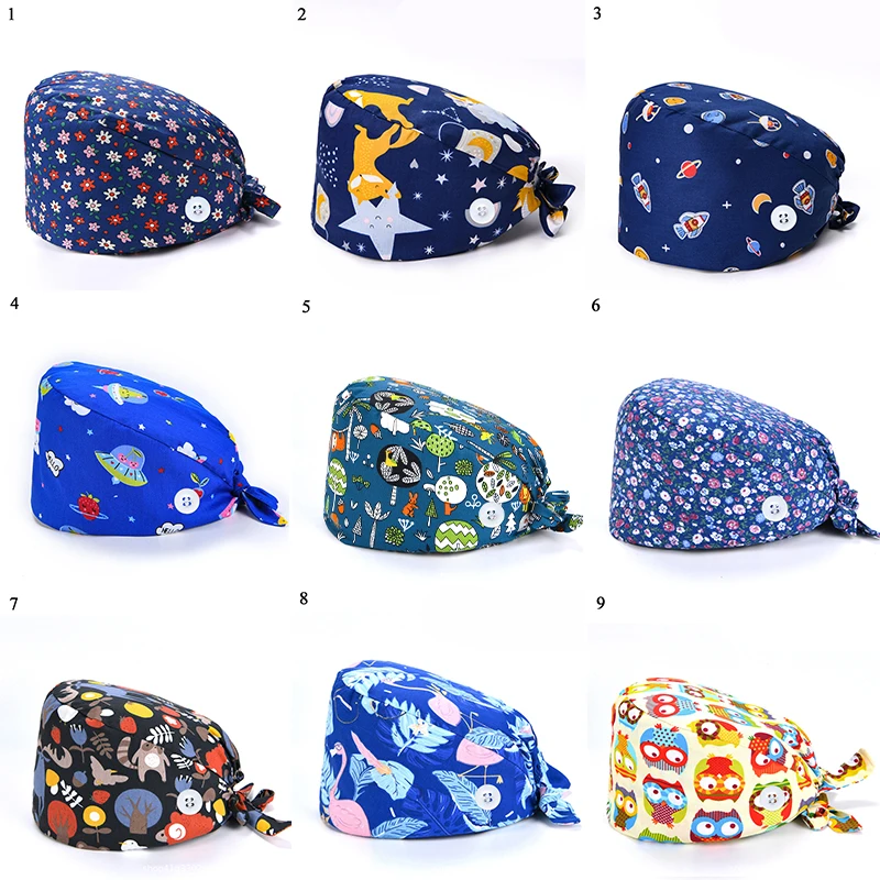 New Fashion Multicolor Cartoon Printing Hat Adjustable Scrub Hat Beauty Salon Nursing Cap Laboratory Pet Shop Fashion Scrub Cap 
New Fashion Multicolor Cartoon Printing Hat Adjustable Scrub Hat Beauty Salon Nursing Cap Laboratory Pet Shop Fashion Scrub Cap