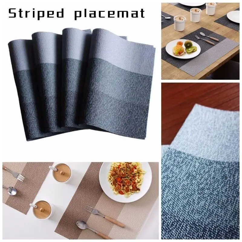 3 Colors Striped Placemats European Style Minimalist Nordic Style PVC Teslin Table Mat Western Food Supplies Kitchen
3 Colors Striped Placemats European Style Minimalist Nordic Style PVC Teslin Table Mat Western Food Supplies Kitchen