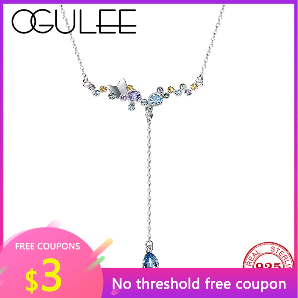 OGULEE Women Necklace 925 Sterling Silver Butterflies and Forest Birds Fine Colorful Crystal Necklace Jewelry Wedding Party Gift
OGULEE Women Necklace 925 Sterling Silver Butterflies and Forest Birds Fine Colorful Crystal Necklace Jewelry Wedding Party Gift