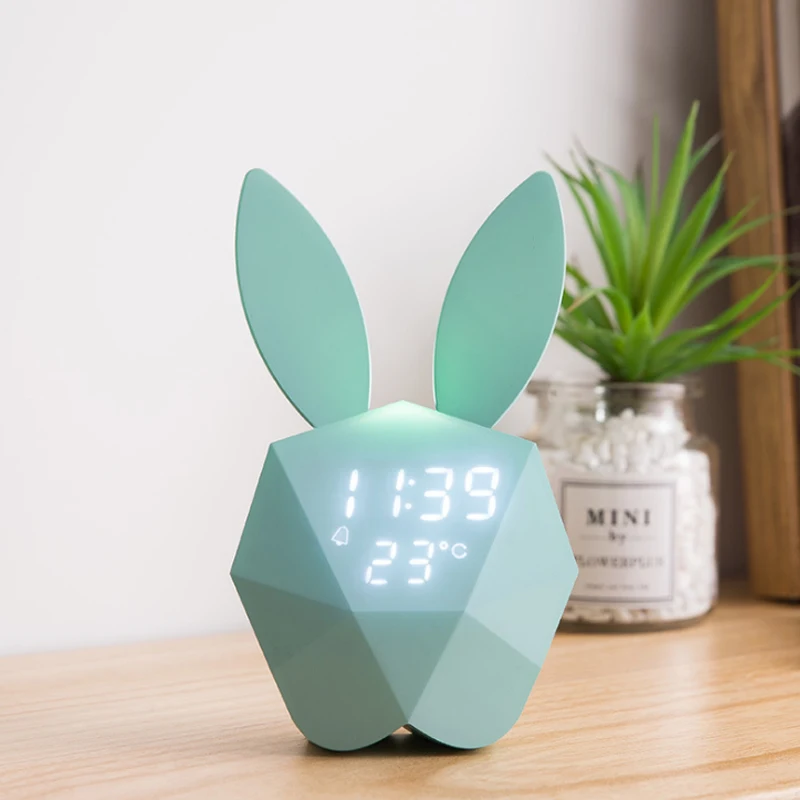 Cute Rabbit Night Light LED Digital Clock Intelligent Voice Control Alarm Clock USB Rechargeable Sensor Night Lamp Home Decor
Cute Rabbit Night Light LED Digital Clock Intelligent Voice Control Alarm Clock USB Rechargeable Sensor Night Lamp Home Decor