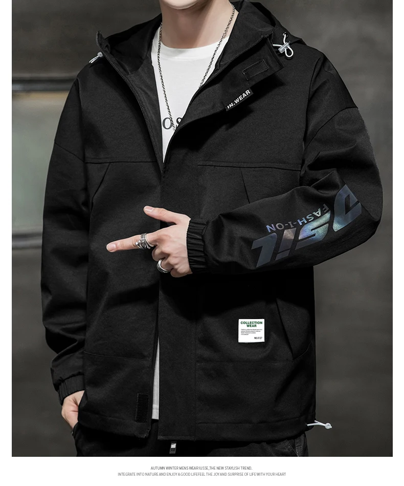 2021 New Fashion Jacket Men Casual Hooded Mens Spring Autumn Bomber Jacket Coat Reflective Color Trendy Streetwear Male Clothing
2021 New Fashion Jacket Men Casual Hooded Mens Spring Autumn Bomber Jacket Coat Reflective Color Trendy Streetwear Male Clothing