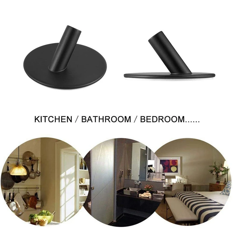 Sticky hook, self-adhesive black wall-mounted hook for key robe towel, stainless steel hook, no drill, no screw, waterproof, sui 
Sticky hook, self-adhesive black wall-mounted hook for key robe towel, stainless steel hook, no drill, no screw, waterproof, sui