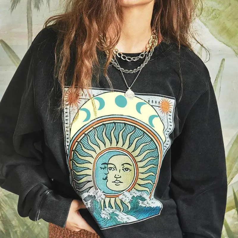 High Street Hoodie Patchwork Puff Sleeve Hoodies Loose Vintange Sun Print Casual Long-sleeve O-Neck Women Clothes Pullover
High Street Hoodie Patchwork Puff Sleeve Hoodies Loose Vintange Sun Print Casual Long-sleeve O-Neck Women Clothes Pullover