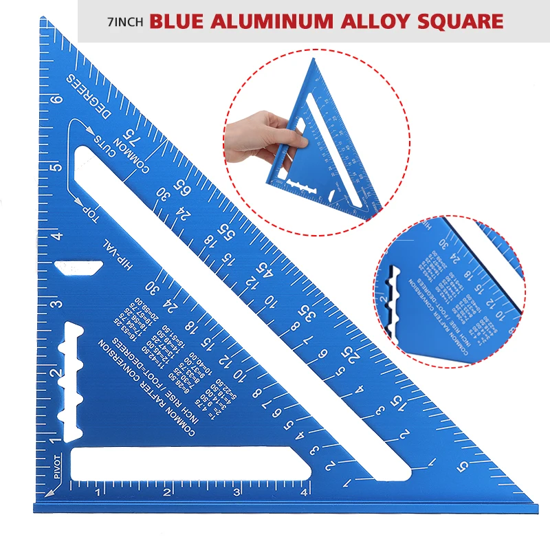 Triangle Ruler 7" Aluminum Alloy Triangular Measuring Ruler Woodwork Speed Square Triangle Angle Protractor Measuring
Triangle Ruler 7" Aluminum Alloy Triangular Measuring Ruler Woodwork Speed Square Triangle Angle Protractor Measuring