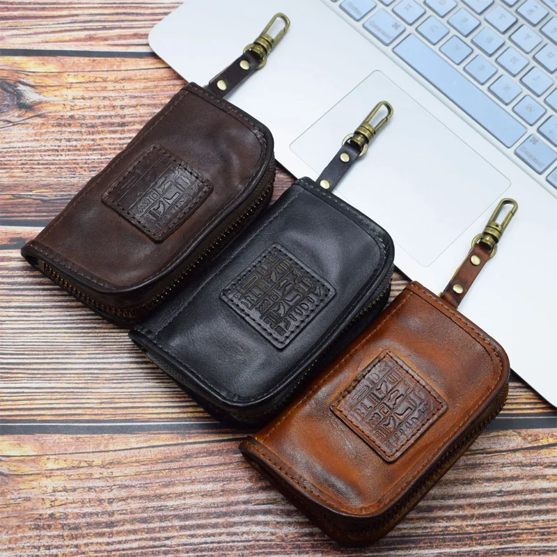 2021 Genuine Cow Leather Key Wallet Men Women Vintage Handmade Zipper Short Car Key Card Holder Home Keys Organizer Housekeeper
2021 Genuine Cow Leather Key Wallet Men Women Vintage Handmade Zipper Short Car Key Card Holder Home Keys Organizer Housekeeper