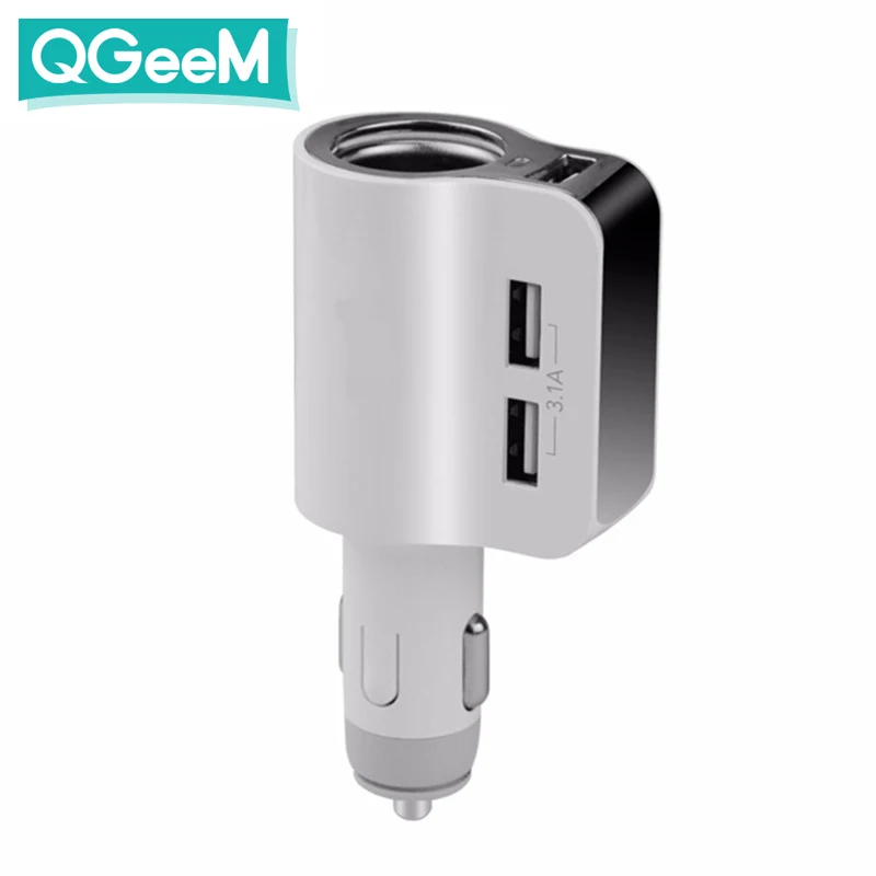 Фото Автомобильное зарядное устройство QGeeM с 3 USB портами 1 А 5 в - купить