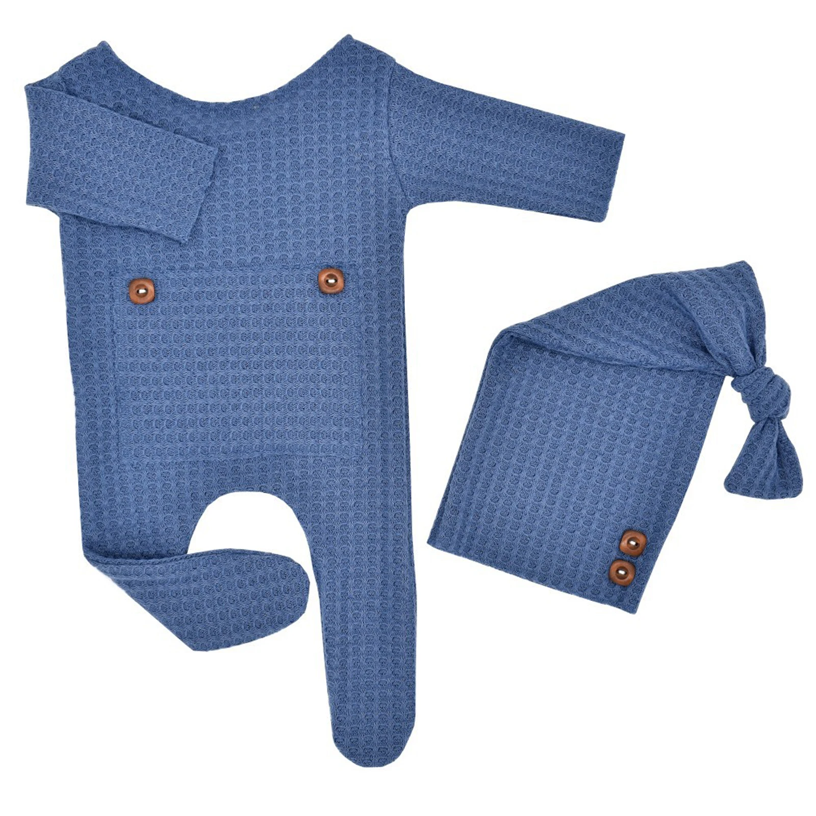 Newborn Baby Photography Props Costume Solid Color Long-Sleeves Footed Romper+Knotted Hat Clothing Suit for Baby Girls Boys 2Pc
Newborn Baby Photography Props Costume Solid Color Long-Sleeves Footed Romper+Knotted Hat Clothing Suit for Baby Girls Boys 2Pc