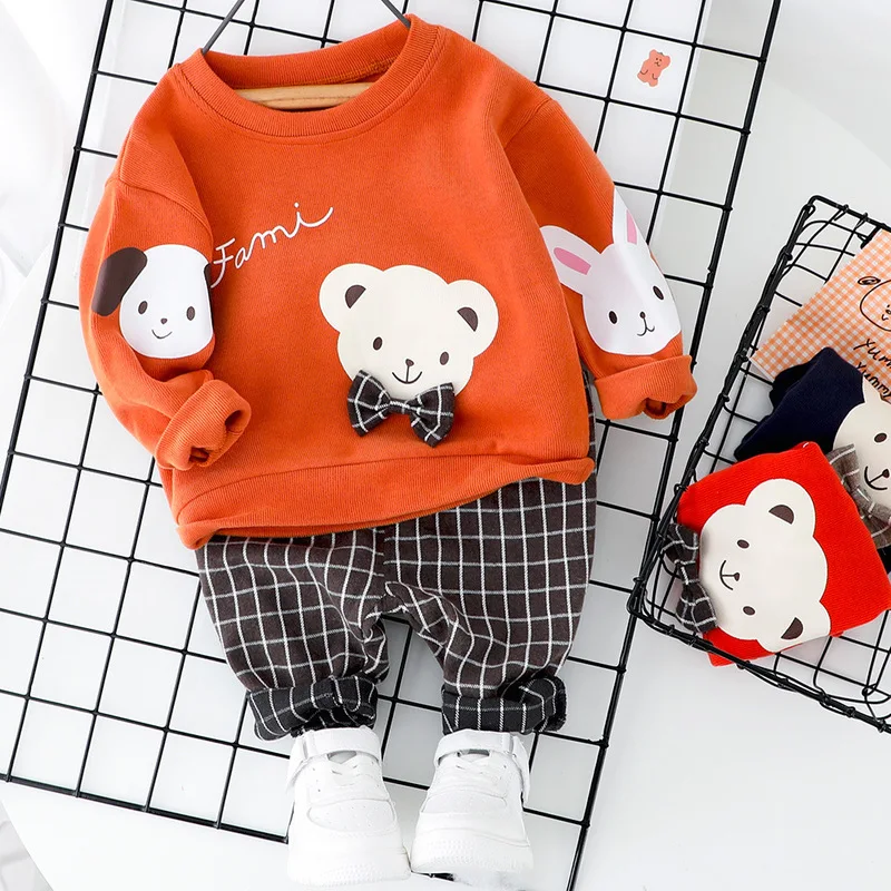 Spring Baby Boy Clothes Set Newborn Cartoon Bear Hoodie+Plaid Pants Two Piece Toddler Boys Outfits Brand Casual Infant Kids Suit
Spring Baby Boy Clothes Set Newborn Cartoon Bear Hoodie+Plaid Pants Two Piece Toddler Boys Outfits Brand Casual Infant Kids Suit