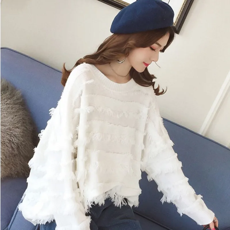 Ladies 2019 Winter Sweater New Fashion Warm Female Sweater Lantern Sleeve Casual Solid Color Loose Tassel Simple Pullover
Ladies 2019 Winter Sweater New Fashion Warm Female Sweater Lantern Sleeve Casual Solid Color Loose Tassel Simple Pullover