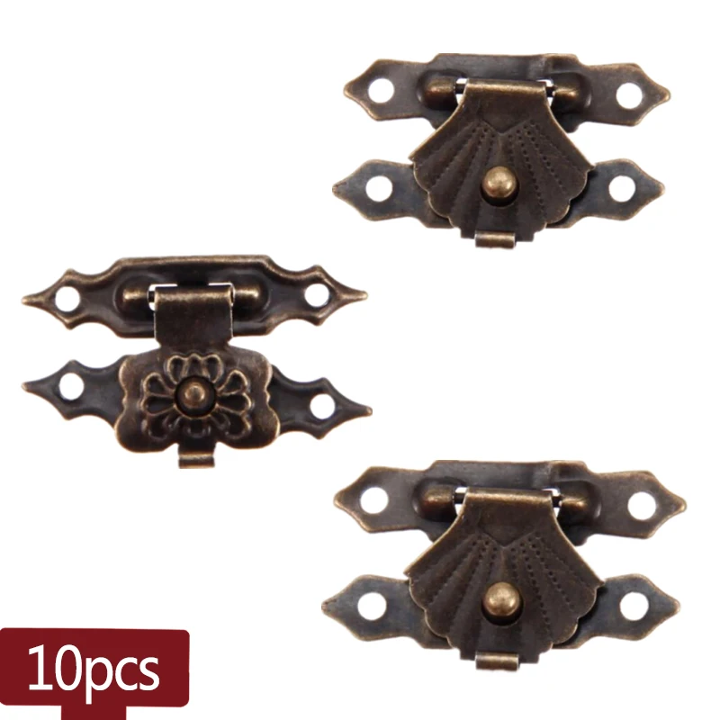 10pcs Hasps Latch Antique Padlock Accessories for Jewelry Box with Screws Wine Gift Handbag Vintage Buckle Hardware Fittings - купить по