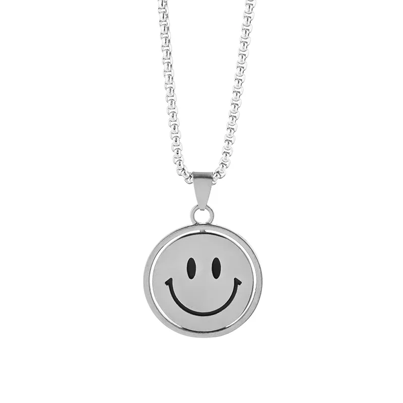 Men's Hip Hop Necklace Europe and America Laughing Crying Face Rotating Simple 2021 New Trendy Ornament stainless steel pendant
Men's Hip Hop Necklace Europe and America Laughing Crying Face Rotating Simple 2021 New Trendy Ornament stainless steel pendant