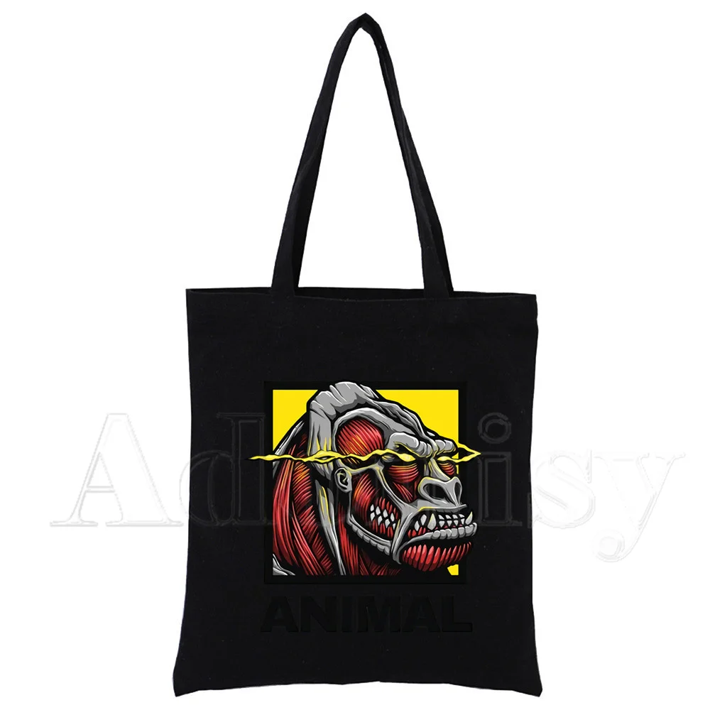 Attack on Titan Large Women's Shopper Bag Canvas Tote Shoulder Bags Shopping Bag with Print Black Cloth Handbags Eco Friendly
Attack on Titan Large Women's Shopper Bag Canvas Tote Shoulder Bags Shopping Bag with Print Black Cloth Handbags Eco Friendly
