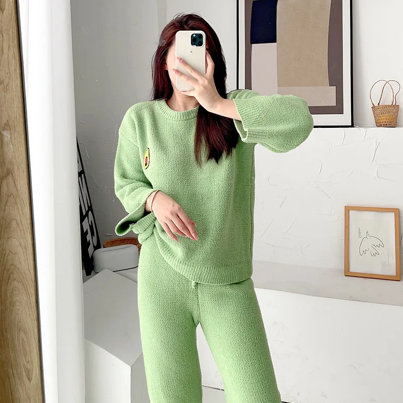Sleepwear Women Warm Two Piece Set Casual Pajamas Suit Knitting Home Clothes Lounge Wear Soft Intimate Lingerie Soft Pyjamas
Sleepwear Women Warm Two Piece Set Casual Pajamas Suit Knitting Home Clothes Lounge Wear Soft Intimate Lingerie Soft Pyjamas