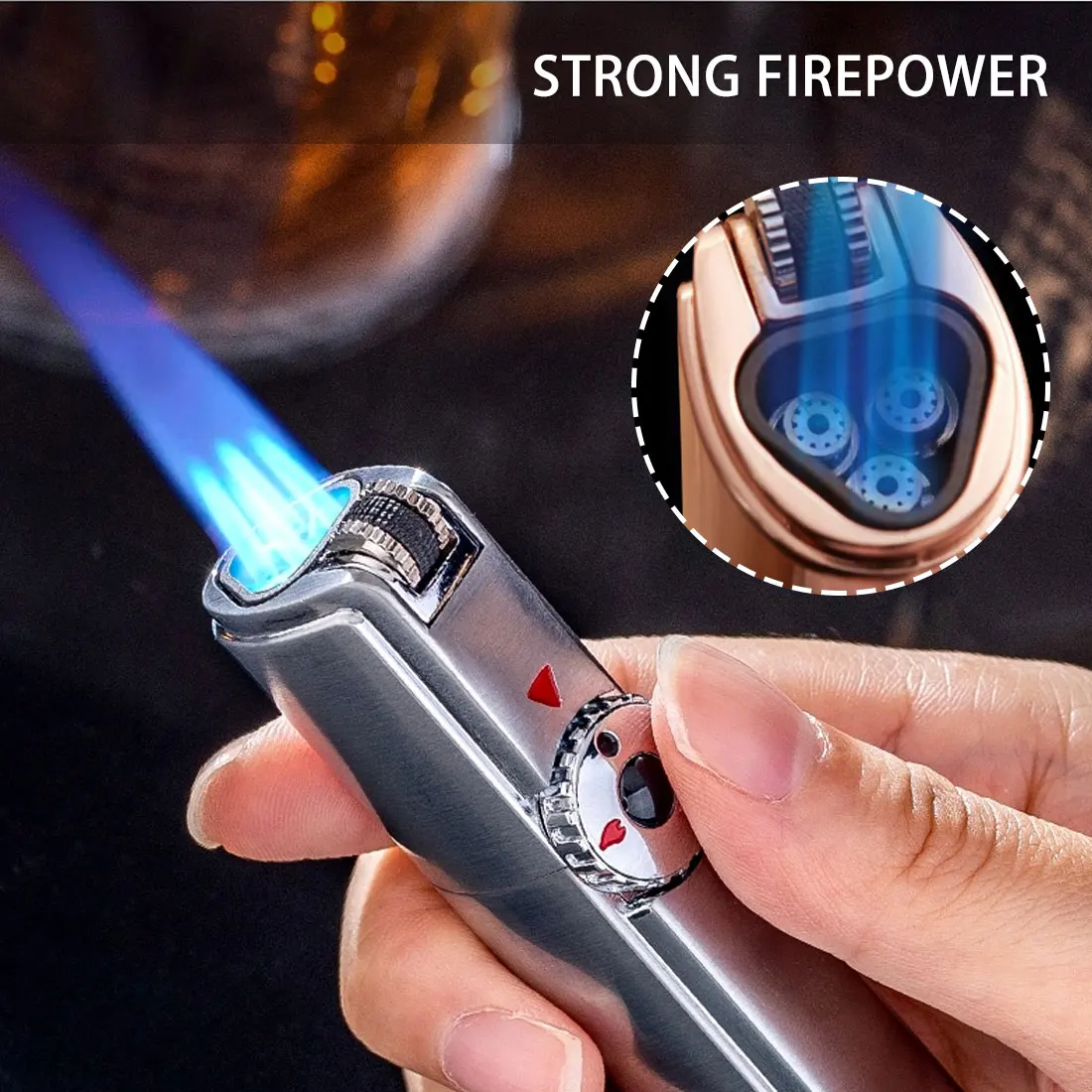 Visible Gas Blue Flame Torch Turbo Lighter Spray Gun Electronic Lighter Gas Lighter 1300C Butane Cigar Lighters Gadgets For Men
Visible Gas Blue Flame Torch Turbo Lighter Spray Gun Electronic Lighter Gas Lighter 1300C Butane Cigar Lighters Gadgets For Men