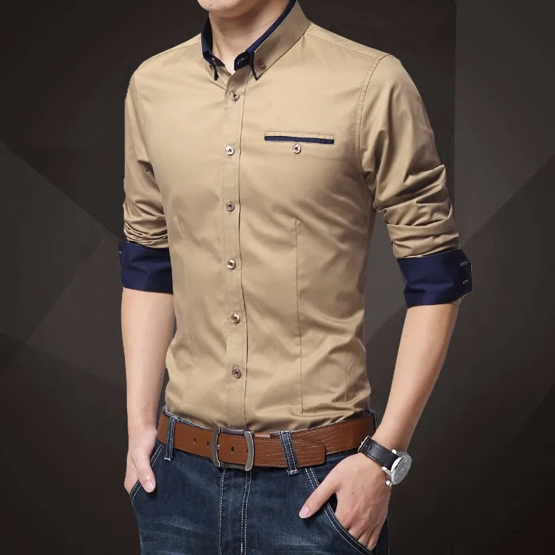 Business Casual Men's Dress Shirt Regular Fit White Black Light Blue Cotton Long Sleeve Shirts
Business Casual Men's Dress Shirt Regular Fit White Black Light Blue Cotton Long Sleeve Shirts