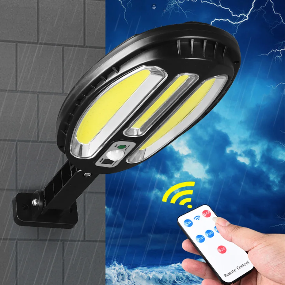 96/138/66/100 LEDs Solar Street Light 3 Mode Corridor Wall Night Lamp COB SMD Motion Sensor Remote Control Garden Path Decor
96/138/66/100 LEDs Solar Street Light 3 Mode Corridor Wall Night Lamp COB SMD Motion Sensor Remote Control Garden Path Decor