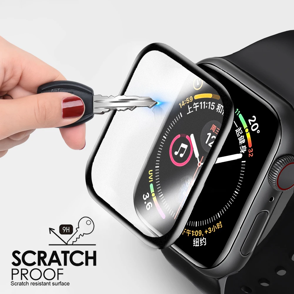 Закаленное стекло для смарт-часов Apple Watch 4 5 44 мм 40 прозрачный матовая защитная