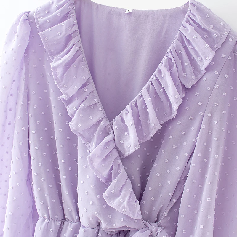 Women Dress Za Fashion 2021 Chiffon Dot Print Ruffles V Neck Dress Long Sleeve Sashes A-Line Chic Party Dresses Sexy Vestidos
Women Dress Za Fashion 2021 Chiffon Dot Print Ruffles V Neck Dress Long Sleeve Sashes A-Line Chic Party Dresses Sexy Vestidos