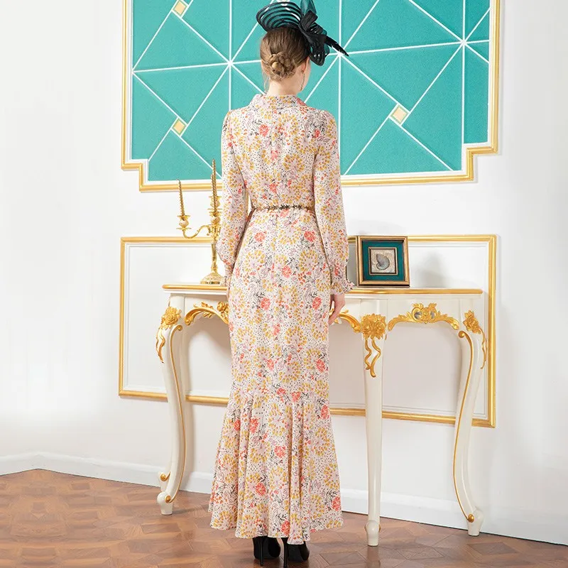 3xl Long Dress 2020 Autumn Designer Fashion Women Turn-down Collar Elegant Little Floral Print Long Sleeve Sexy Mermaid Dress
3xl Long Dress 2020 Autumn Designer Fashion Women Turn-down Collar Elegant Little Floral Print Long Sleeve Sexy Mermaid Dress
