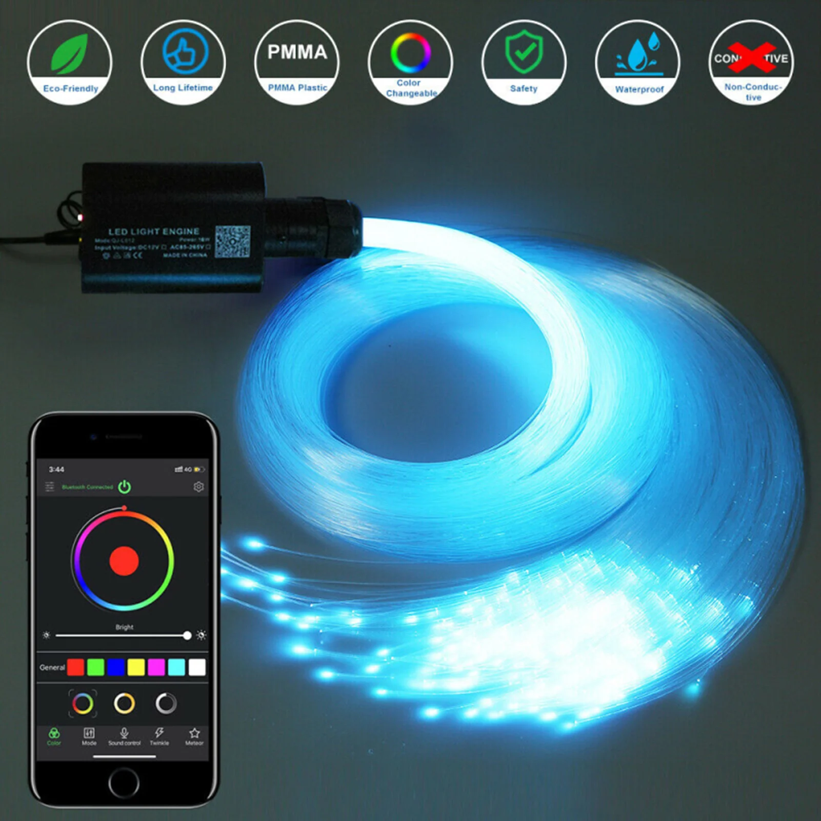 New 16W RGBW LED Fiber Optic Star Sky Ceiling Kit Light 150pcs/200pcs/300pcs *0.75MM*2M With Smartphone APP Bluetooth Controller 
New 16W RGBW LED Fiber Optic Star Sky Ceiling Kit Light 150pcs/200pcs/300pcs *0.75MM*2M With Smartphone APP Bluetooth Controller