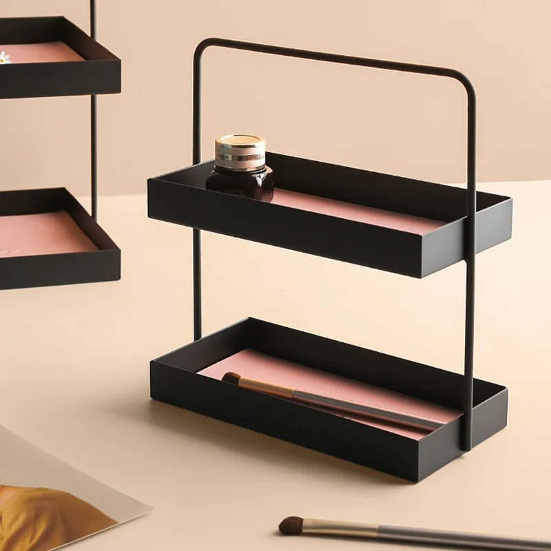 Nordic Double-layer Cosmetic Storage Rack Bathroom Kitchen Desktop Metal Organizer High Capacity Lipstick Perfume Store Shelf
Nordic Double-layer Cosmetic Storage Rack Bathroom Kitchen Desktop Metal Organizer High Capacity Lipstick Perfume Store Shelf