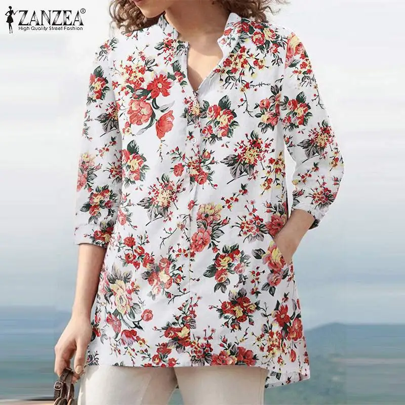 ZANZEA Spring Women 3/4 Sleeve Blouse Casual V Neck Bohemian Work Blusas Female Tunic Tops Vintage Floral Printed Loose Shirt
ZANZEA Spring Women 3/4 Sleeve Blouse Casual V Neck Bohemian Work Blusas Female Tunic Tops Vintage Floral Printed Loose Shirt