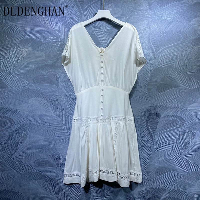 DLDENGHAN Fashion Runway Designer Summer Cotton Dress Women V-Neck Batwing Sleeve Hollow Out Dresses
DLDENGHAN Fashion Runway Designer Summer Cotton Dress Women V-Neck Batwing Sleeve Hollow Out Dresses