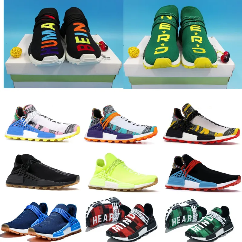 

running Shoes Human Race Pharrell Williams BBC Infinite Species Know Soul SUN CALM Solar Pack HU Trail men women sneakers