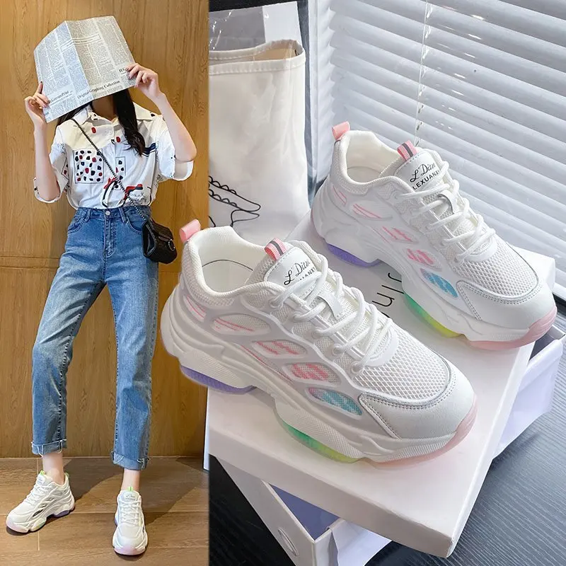 Женские кроссовки на платформе, повседневные туфли-лодочки карамельных цветов, весна-лето 2021
Женские кроссовки на платформе, повседневные туфли-лодочки карамельных цветов, весна-лето 2021