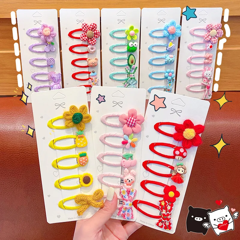 5Pcs/Set Cartoon Hair Clips for Baby Girls Kid Hairpin Cute Flower Fruit Barrettes Girl Side Bang Clip Hair Accessories Headwear
5Pcs/Set Cartoon Hair Clips for Baby Girls Kid Hairpin Cute Flower Fruit Barrettes Girl Side Bang Clip Hair Accessories Headwear