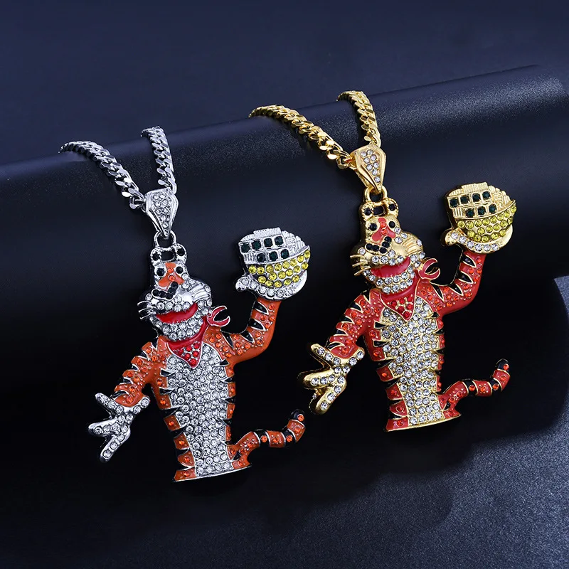 Hip Hop Bling Gold Silver Color Tiger Animals Pendants With 30inch Long Cuban Chain Choker Necklace for Men Rapper Jewelry
Hip Hop Bling Gold Silver Color Tiger Animals Pendants With 30inch Long Cuban Chain Choker Necklace for Men Rapper Jewelry