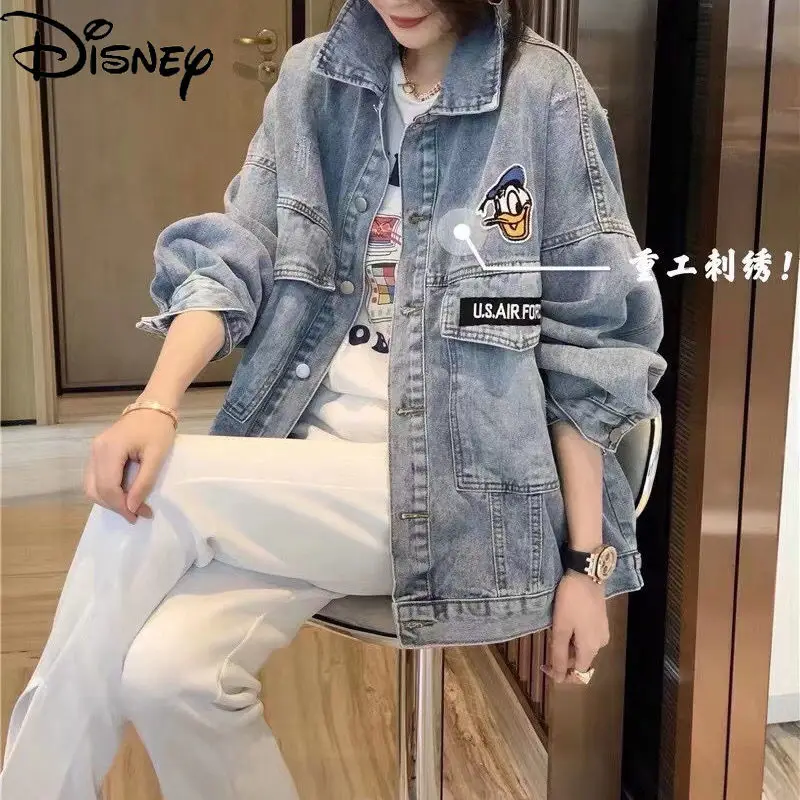 Disney ladies fashion trend cute cartoon Donald Duck jacket jacket simple and comfortable soft loose denim jacket
Disney ladies fashion trend cute cartoon Donald Duck jacket jacket simple and comfortable soft loose denim jacket