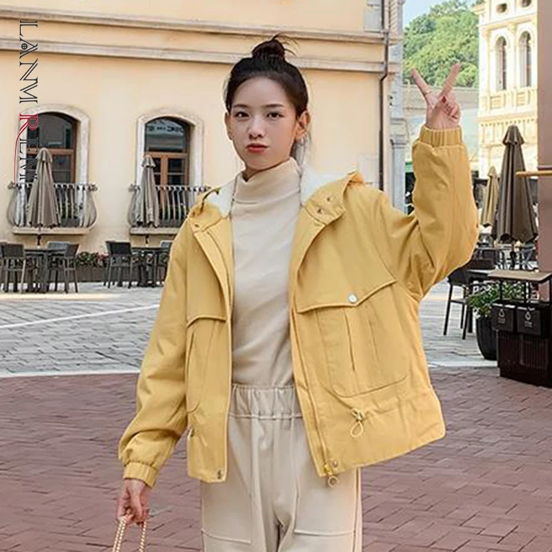 LANMREM 2021 Autumn Winter New Lamb Wool Thickened Cotton Coat Female Yellow Pocket Hooded Outerwear Women's Fashion 2W1579
LANMREM 2021 Autumn Winter New Lamb Wool Thickened Cotton Coat Female Yellow Pocket Hooded Outerwear Women's Fashion 2W1579