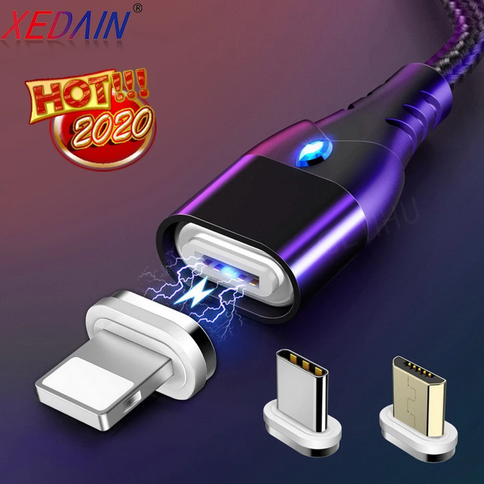 Магнитный кабель USB Type C для быстрой зарядки магнитное зарядное устройство Micro и