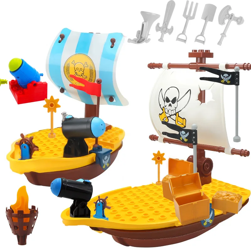 DIY Pirate CaribbeanED Ship Treasure Chest Knives Guns Boat Cannon Accessories Big Size Building Blocks Bricks Toys for Children
DIY Pirate CaribbeanED Ship Treasure Chest Knives Guns Boat Cannon Accessories Big Size Building Blocks Bricks Toys for Children
