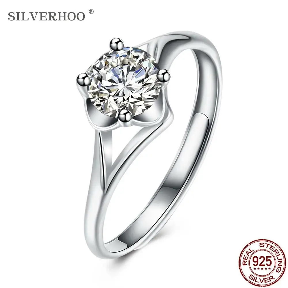 SILVERHOO 925 Silver Rings Women Round 5A Cubic Zircon CZ Adjustable Anniversary Female Ring Fine Jewelry Gift For Girlfriend
SILVERHOO 925 Silver Rings Women Round 5A Cubic Zircon CZ Adjustable Anniversary Female Ring Fine Jewelry Gift For Girlfriend