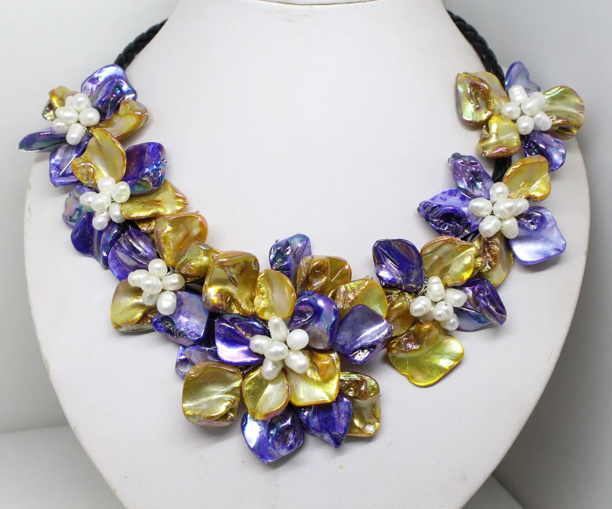 Красота 50 мм-70 мм 7 цветочное ожерелье 18 дюймов желто-фиолетовые разноцветные барокко перламутровые ракушки ручной работы
Красота 50 мм-70 мм 7 цветочное ожерелье 18 дюймов желто-фиолетовые разноцветные барокко перламутровые ракушки ручной работы