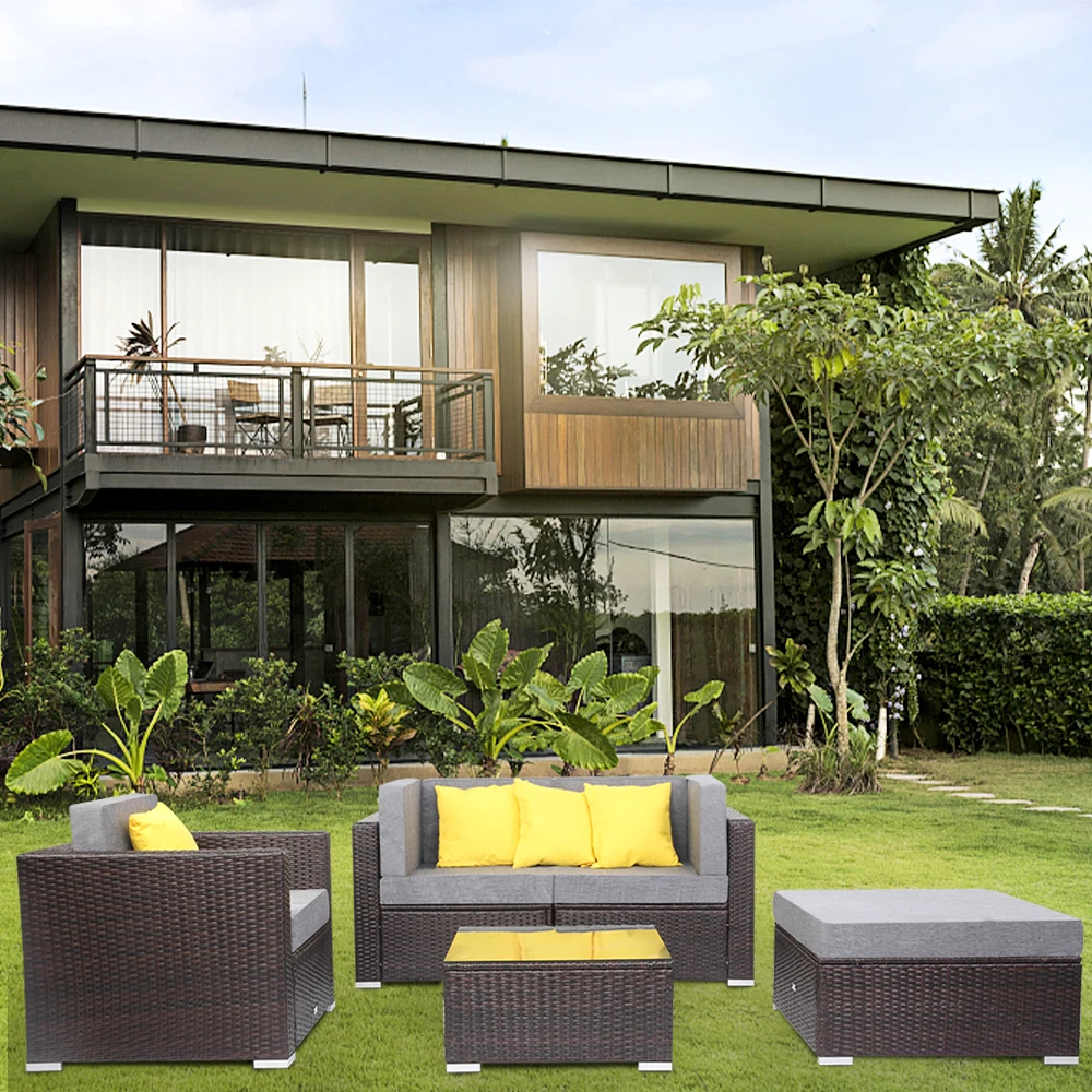 BUYTOO 5 Pieces Patio PE Wicker Rattan Corner Sofa Set
BUYTOO 5 Pieces Patio PE Wicker Rattan Corner Sofa Set