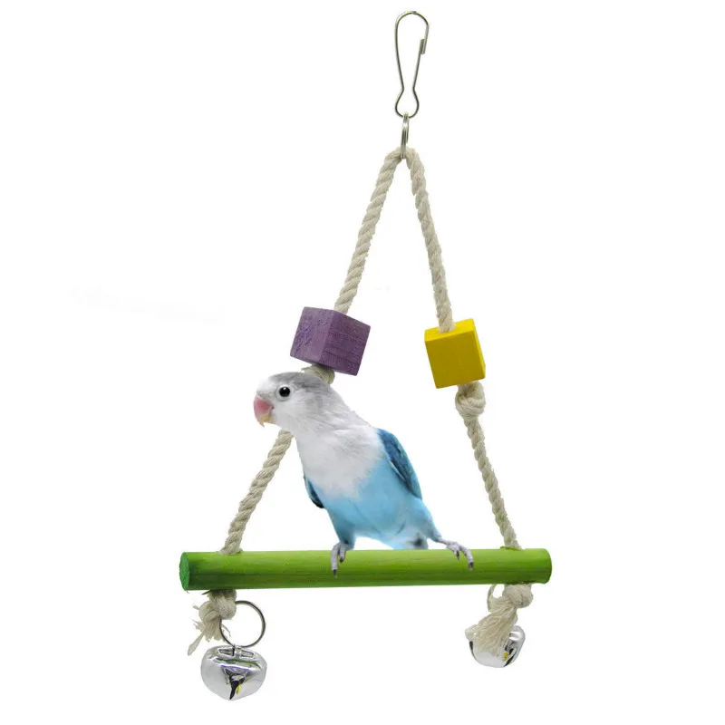 1PCS Parrot Toy Bird Toy Colored Wood Block Decoration Swing Cotton Rope Swing Bird Ladder 
1PCS Parrot Toy Bird Toy Colored Wood Block Decoration Swing Cotton Rope Swing Bird Ladder