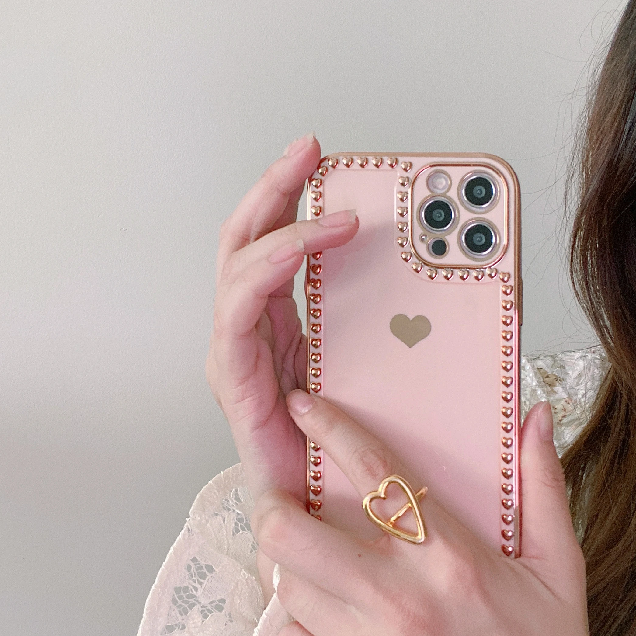 12 Pro Max Case Luxury 3D Heart Gold Plated Electroplated Cases for iPhone 11 Pro Max 8 Plus 7 XS XR SE 2020 X 12 Mini XR Cover
12 Pro Max Case Luxury 3D Heart Gold Plated Electroplated Cases for iPhone 11 Pro Max 8 Plus 7 XS XR SE 2020 X 12 Mini XR Cover
