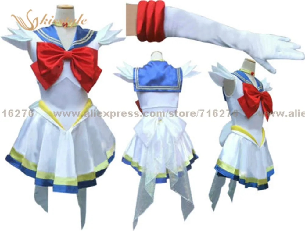 Kisstyle Fashion New Anime Pretty Soldier Super Sailor Moon Sailormoon White Serena Dress Cosplay Costume female halloween party
Kisstyle Fashion New Anime Pretty Soldier Super Sailor Moon Sailormoon White Serena Dress Cosplay Costume female halloween party