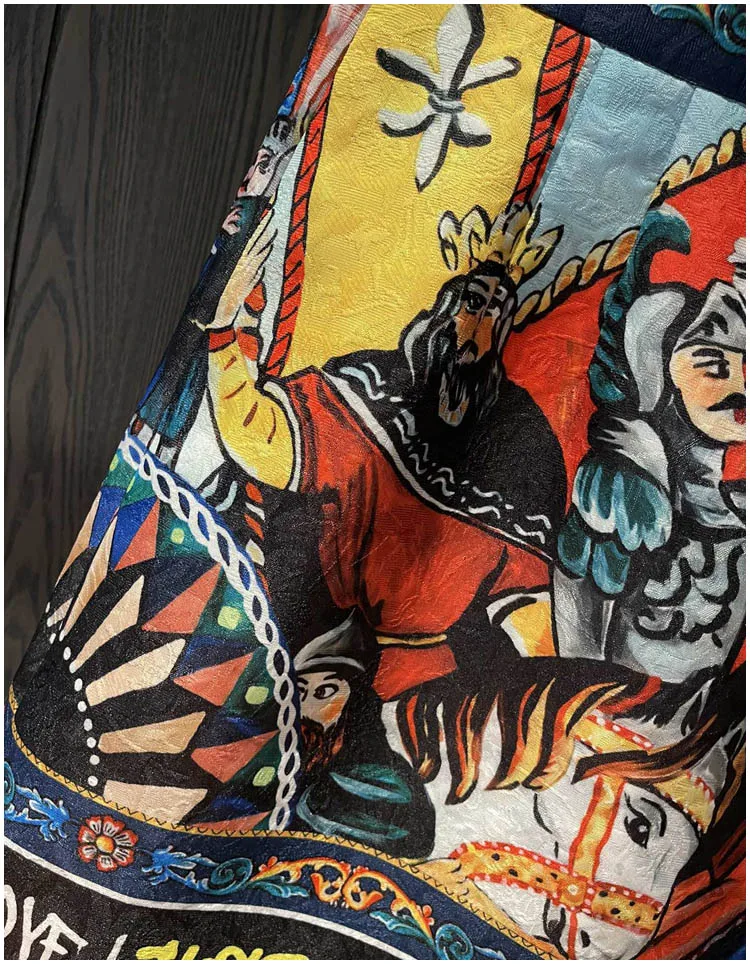 High-Quality Women's Half Skirts Sicilian Fashion Runway Patchwork Print Vacation All-Match Retro A-Line Mini Skirt 2021 Summer
High-Quality Women's Half Skirts Sicilian Fashion Runway Patchwork Print Vacation All-Match Retro A-Line Mini Skirt 2021 Summer